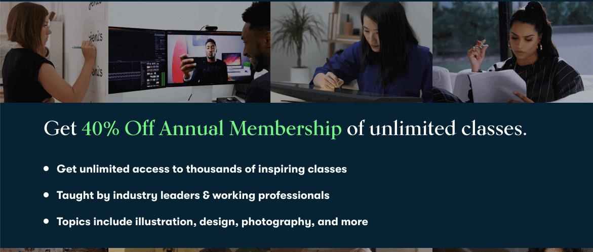 SkillShare 40% Off on Annual Membership